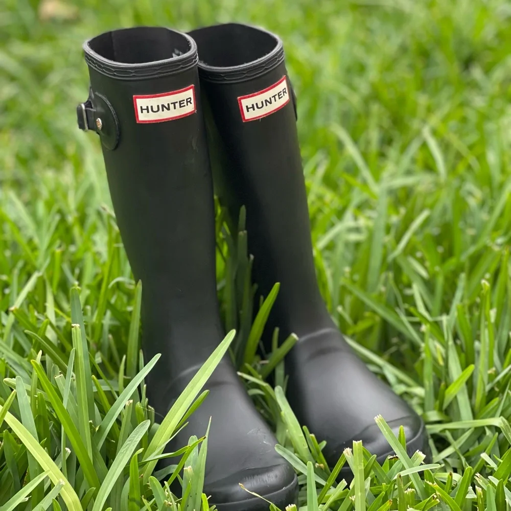 Hunter black 🔴Rain boots big kids UK 1 US 2 Girl 3 fits women 5 NEW
